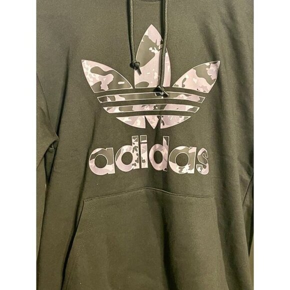 Men’s Adidas Camo 2XL Hoodie Sweatshirt IK3536 Black Infill NEW - Picture 2 of 3